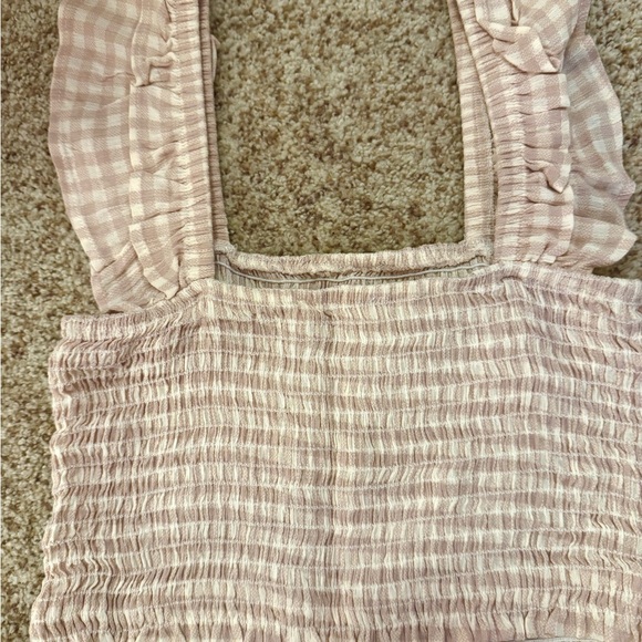 Pink Gingham Ruffle Strap Top - Picture 2 of 2